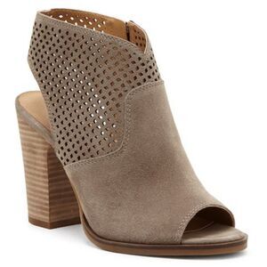 Lucky Brand Brindle Lizara Perforated Block Heel Leather Bootie